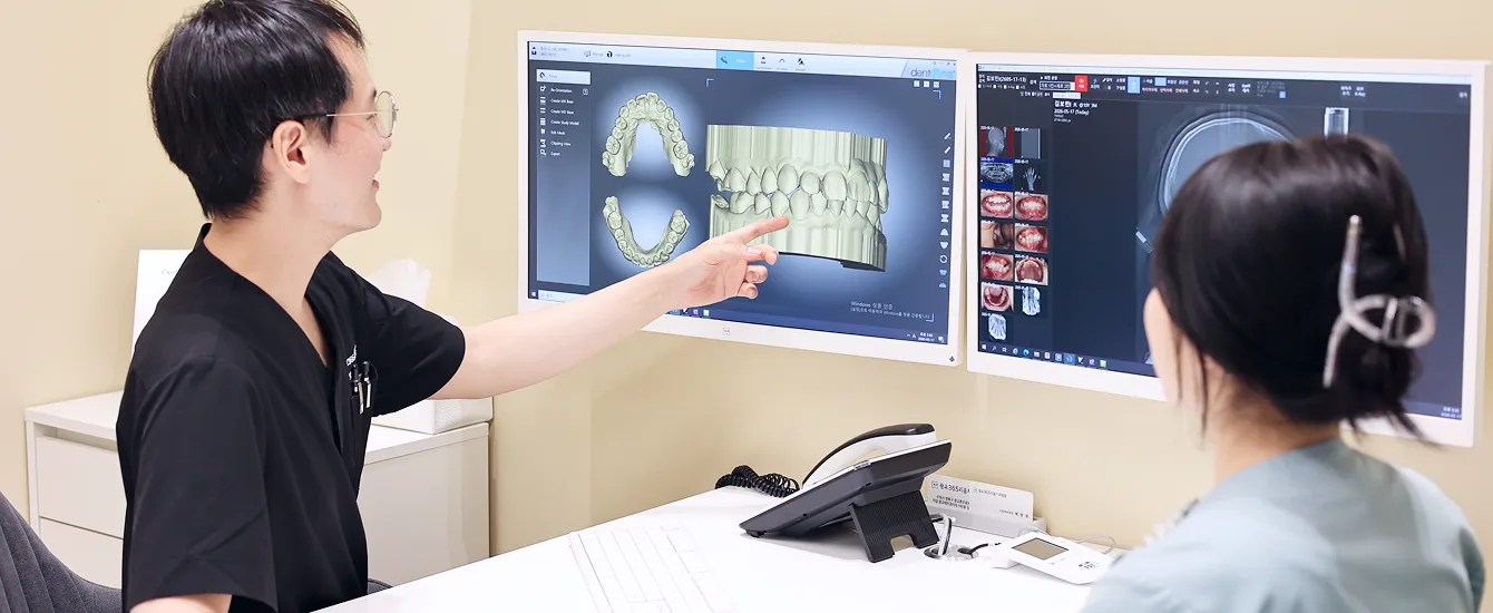 dentOne 3D 교정·투명교정 설계 화면
