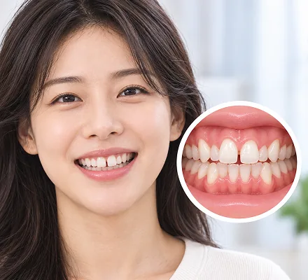 앞니가 많이 튀어나와 보이는 치아 배열