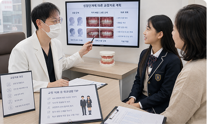 치아 사진을 보며 치료 가능 여부를 확인하는 모습